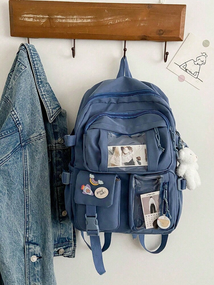 High Capacity Student Backpack With Cute Ins Style Design Practical Casual School Bag For Teen Girls Boys Fashion Daily Use Daypack