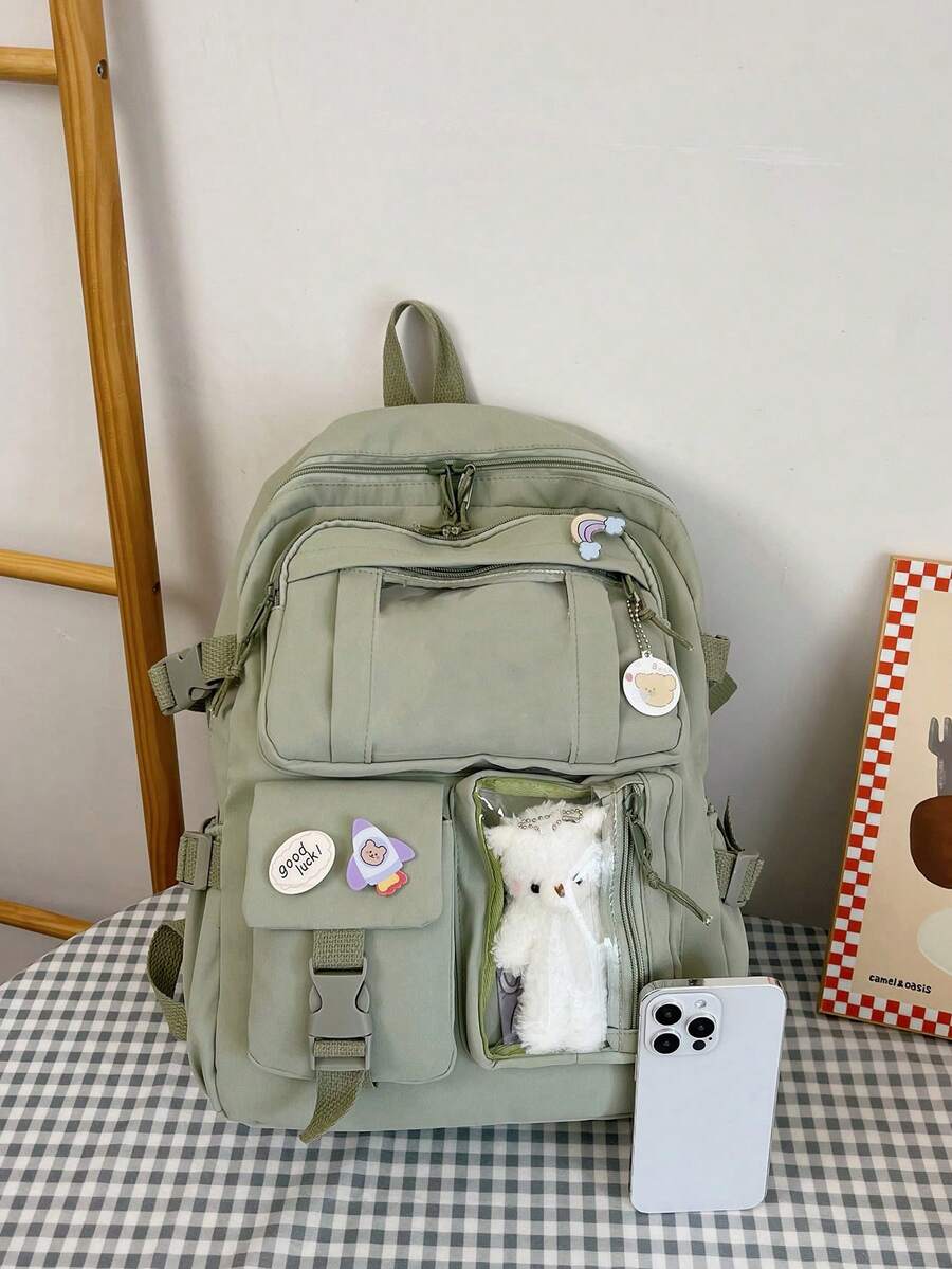 High Capacity Student Backpack With Cute Ins Style Design Practical Casual School Bag For Teen Girls Boys Fashion Daily Use Daypack