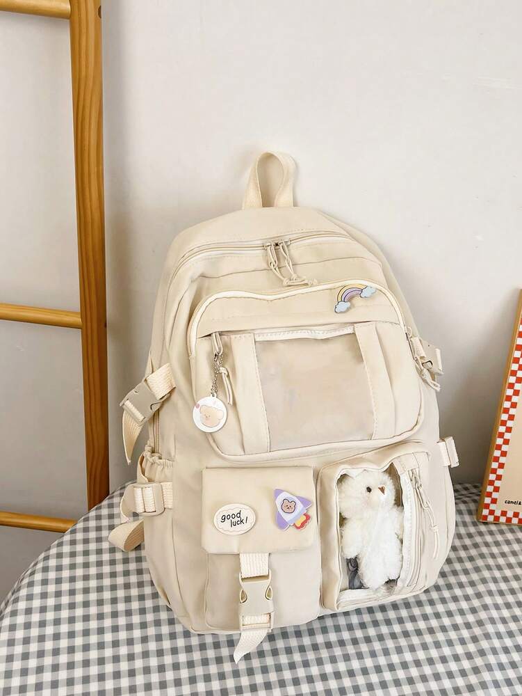 High Capacity Student Backpack With Cute Ins Style Design Practical Casual School Bag For Teen Girls Boys Fashion Daily Use Daypack