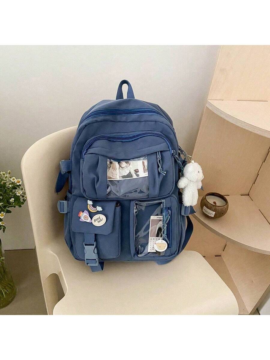 High Capacity Student Backpack With Cute Ins Style Design Practical Casual School Bag For Teen Girls Boys Fashion Daily Use Daypack