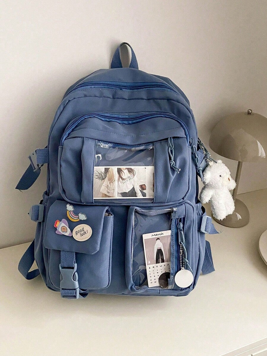 High Capacity Student Backpack With Cute Ins Style Design Practical Casual School Bag For Teen Girls Boys Fashion Daily Use Daypack