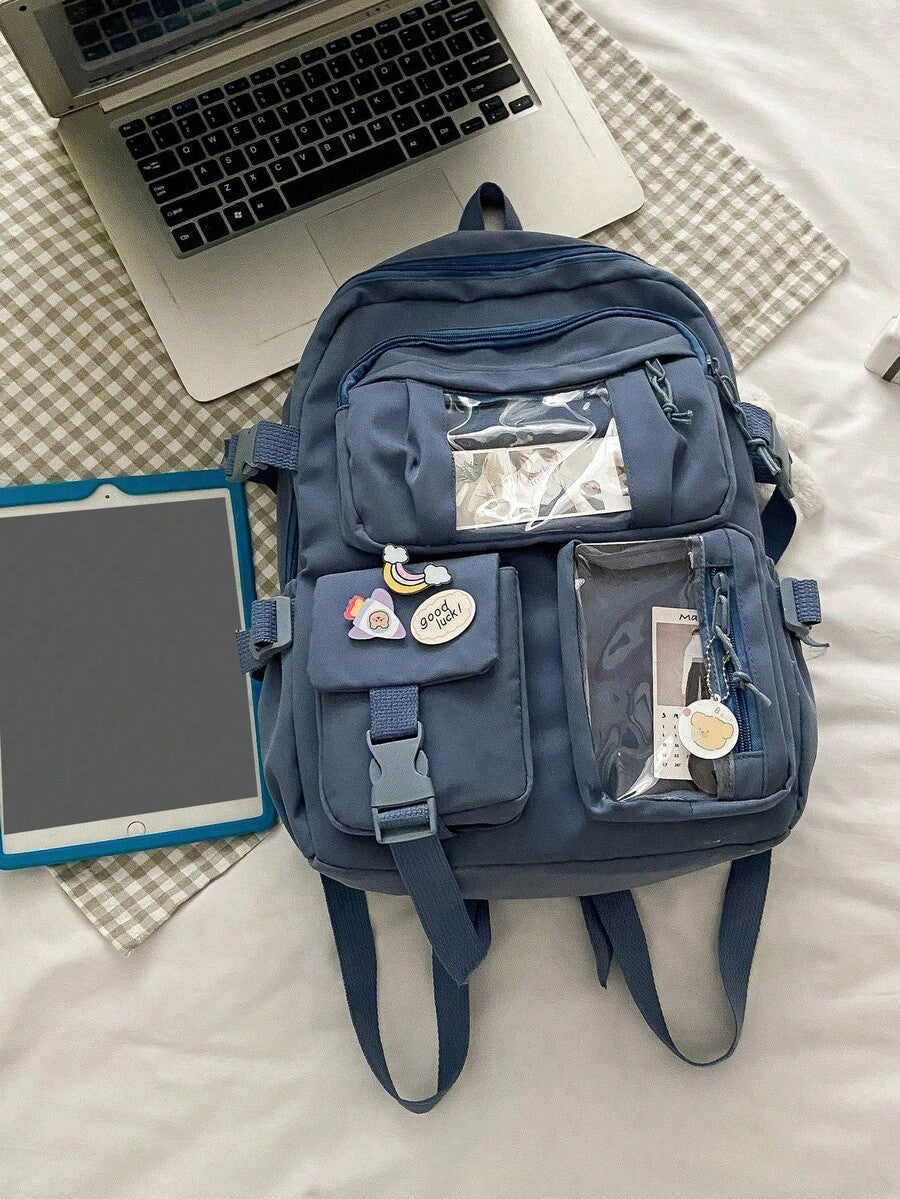High Capacity Student Backpack With Cute Ins Style Design Practical Casual School Bag For Teen Girls Boys Fashion Daily Use Daypack
