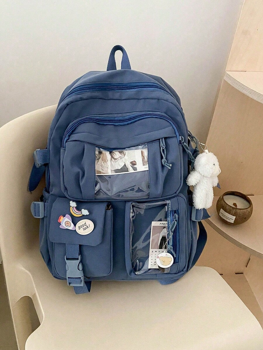 High Capacity Student Backpack With Cute Ins Style Design Practical Casual School Bag For Teen Girls Boys Fashion Daily Use Daypack