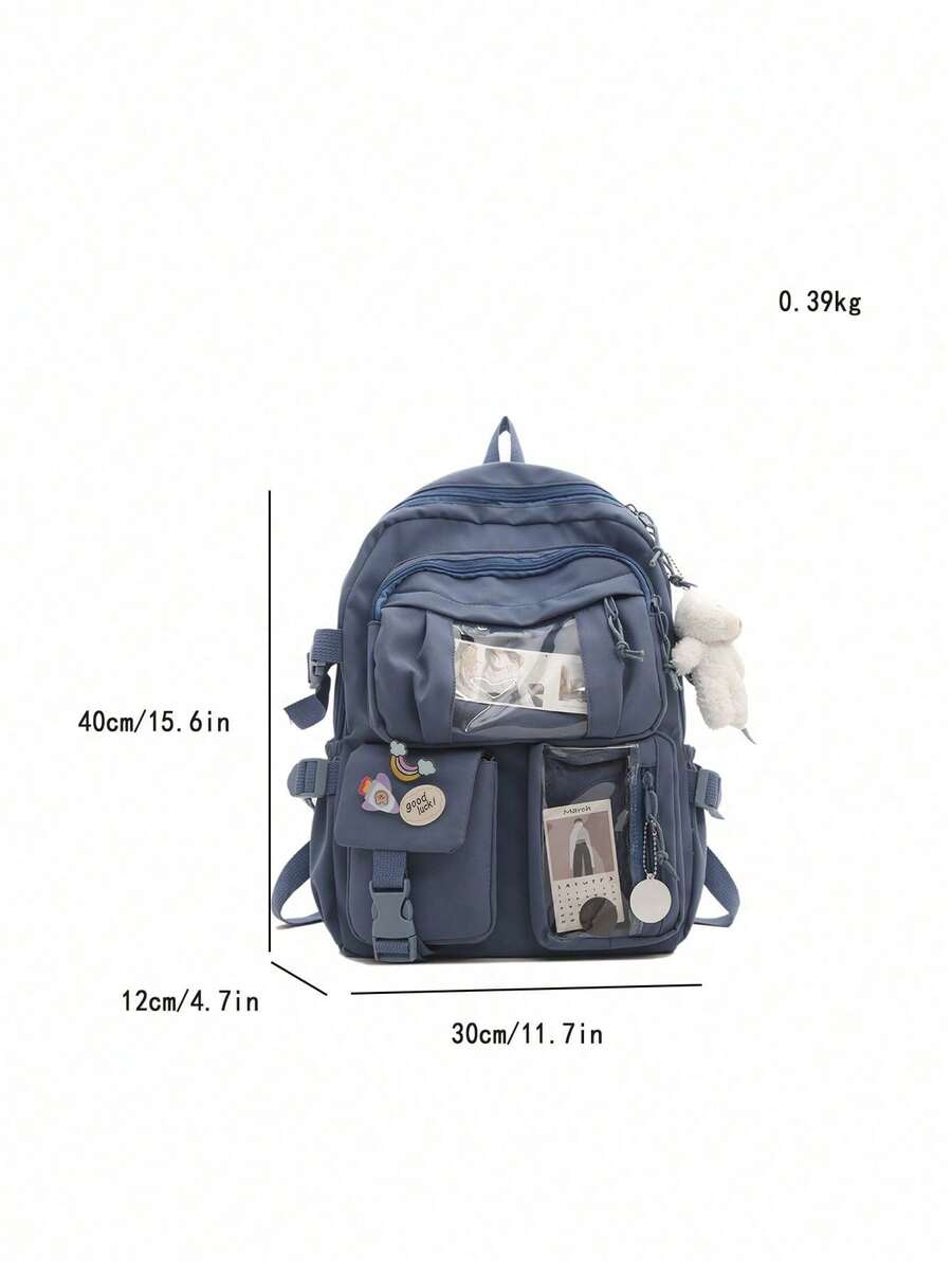 High Capacity Student Backpack With Cute Ins Style Design Practical Casual School Bag For Teen Girls Boys Fashion Daily Use Daypack