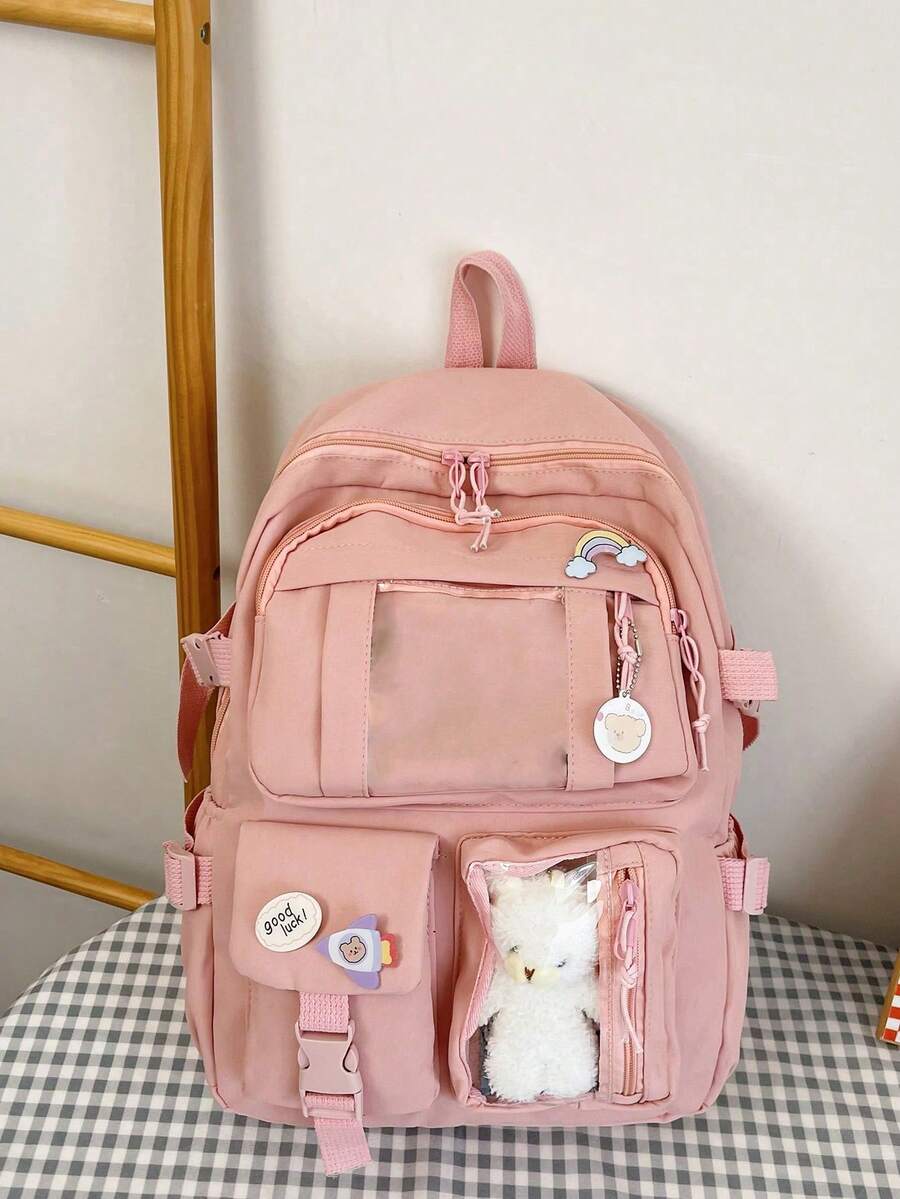 High Capacity Student Backpack With Cute Ins Style Design Practical Casual School Bag For Teen Girls Boys Fashion Daily Use Daypack
