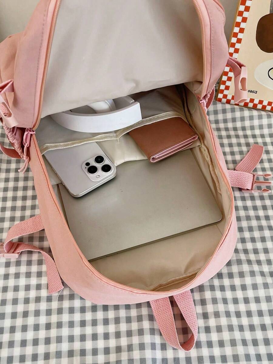 High Capacity Student Backpack With Cute Ins Style Design Practical Casual School Bag For Teen Girls Boys Fashion Daily Use Daypack