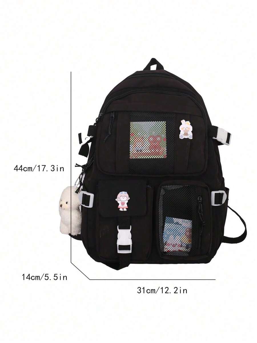 High Capacity Student Backpack With Cute Ins Style Design Practical Casual School Bag For Teen Girls Boys Fashion Daily Use Daypack