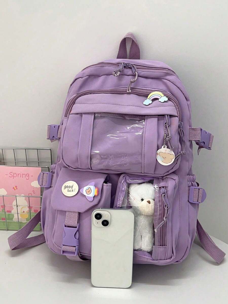 High Capacity Student Backpack With Cute Ins Style Design Practical Casual School Bag For Teen Girls Boys Fashion Daily Use Daypack