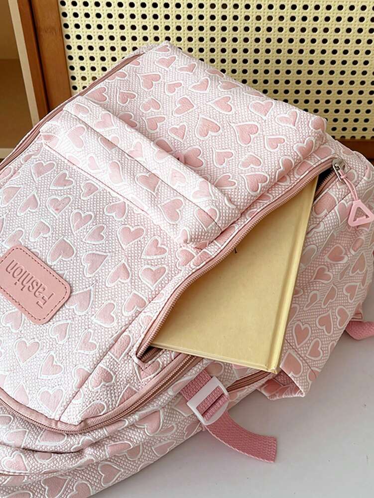 Solid Color Large Capacity Campus Backpack Casual Student School Bag Lightweight Simple Travel Daypack For Boys Girls Teen College