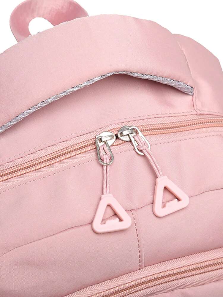 Large Capacity Lightweight Student School Backpack With Accessory Charm Casual Bookbag For Middle High School Boys Girls Daily Use