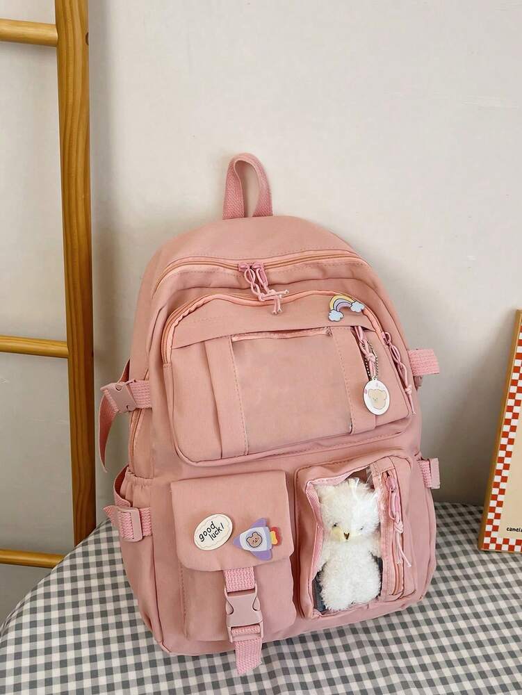 High Capacity Student Backpack With Cute Ins Style Design Practical Casual School Bag For Teen Girls Boys Fashion Daily Use Daypack