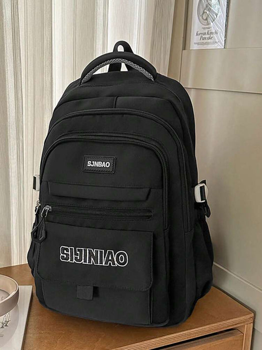 Versatile Large Capacity Nylon Student Backpack Waterproof Outdoor Lightweight Casual School Bag No Pendant College Travel Daypack