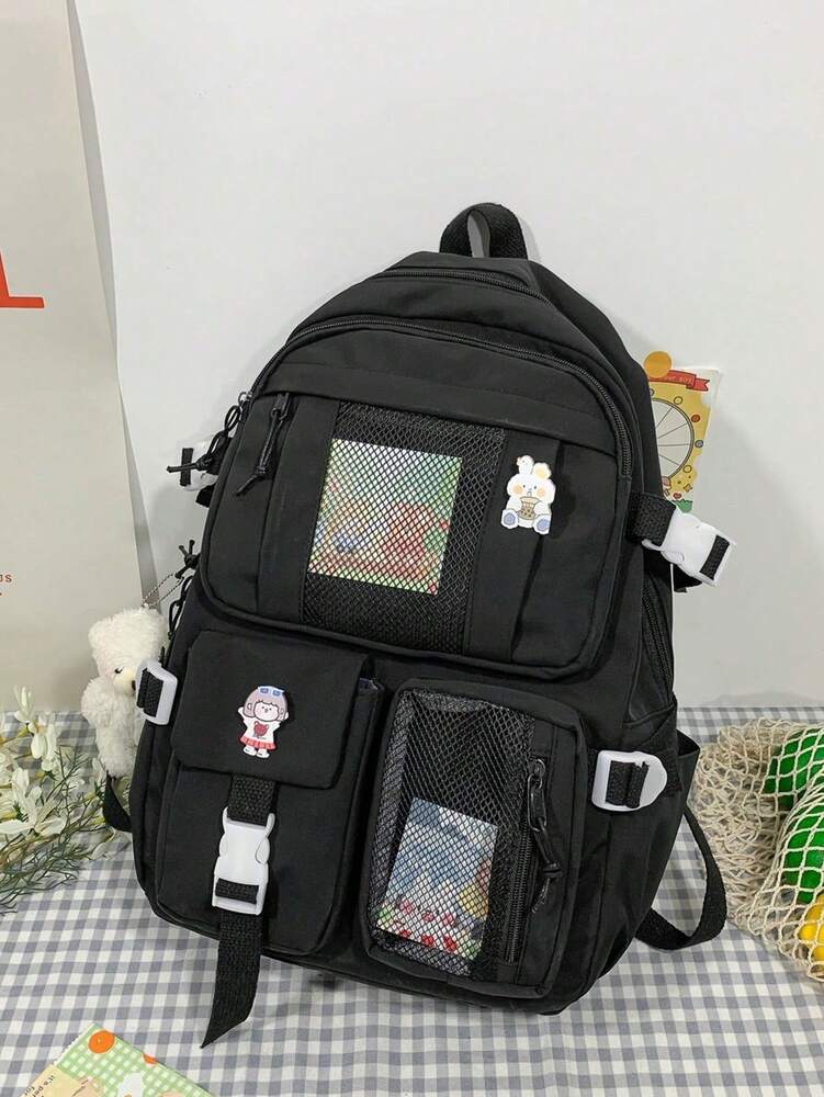 High Capacity Student Backpack With Cute Ins Style Design Practical Casual School Bag For Teen Girls Boys Fashion Daily Use Daypack