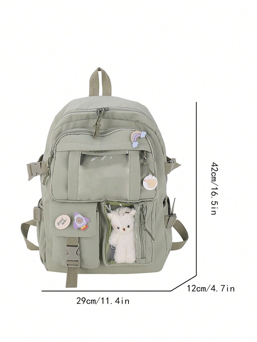High Capacity Student Backpack With Cute Ins Style Design Practical Casual School Bag For Teen Girls Boys Fashion Daily Use Daypack