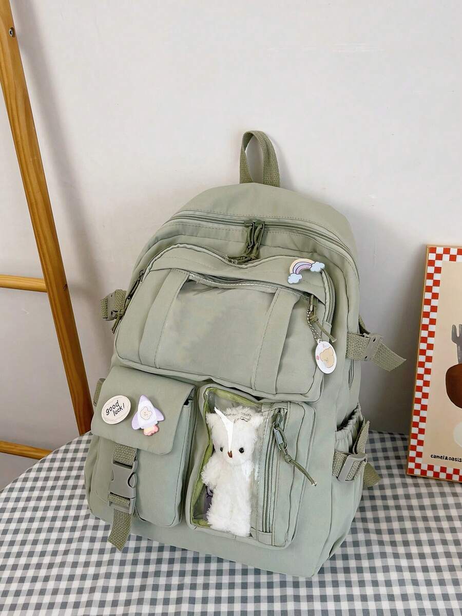 High Capacity Student Backpack With Cute Ins Style Design Practical Casual School Bag For Teen Girls Boys Fashion Daily Use Daypack