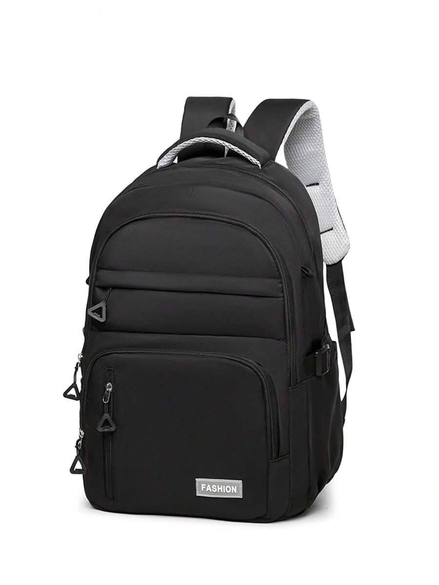 Large Capacity Lightweight Student School Backpack With Accessory Charm Casual Bookbag For Middle High School Boys Girls Daily Use