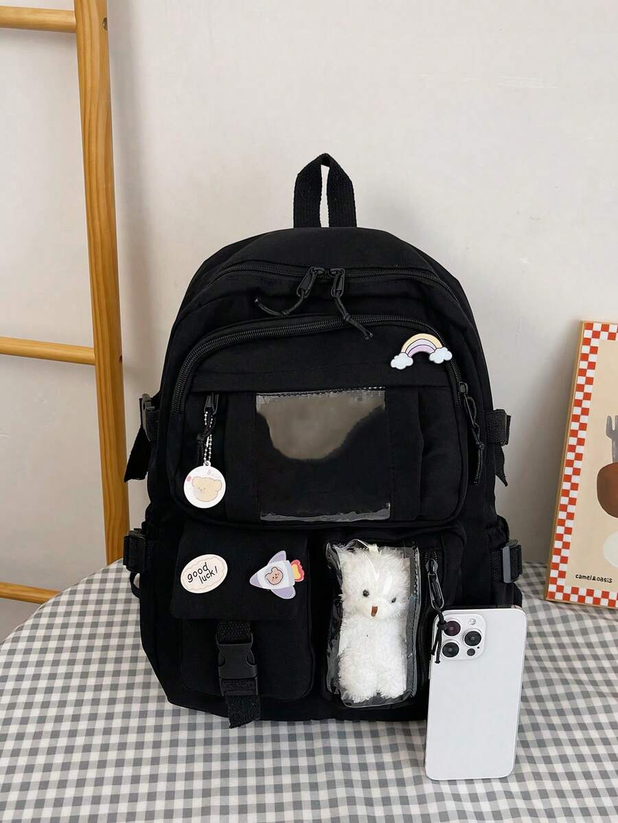 High Capacity Student Backpack With Cute Ins Style Design Practical Casual School Bag For Teen Girls Boys Fashion Daily Use Daypack