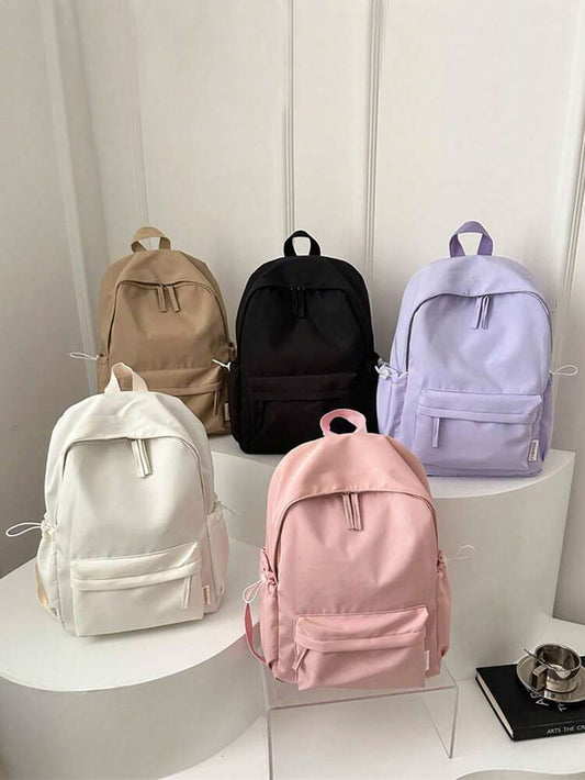 Waterproof School Backpack For Teen Girls Boys Simple Casual Laptop Bag Lightweight College Student Daypack Travel Bookbag Aesthetic