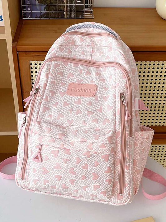Solid Color Large Capacity Campus Backpack Casual Student School Bag Lightweight Simple Travel Daypack For Boys Girls Teen College