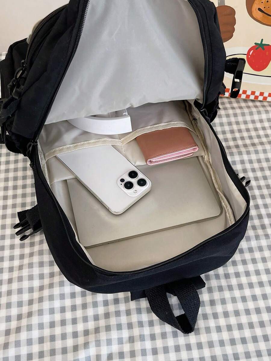 High Capacity Student Backpack With Cute Ins Style Design Practical Casual School Bag For Teen Girls Boys Fashion Daily Use Daypack