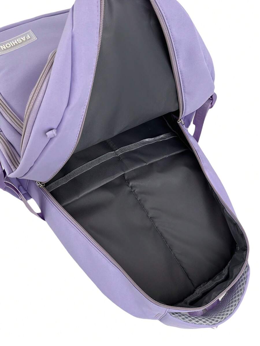 Large Capacity Lightweight Student School Backpack With Accessory Charm Casual Bookbag For Middle High School Boys Girls Daily Use