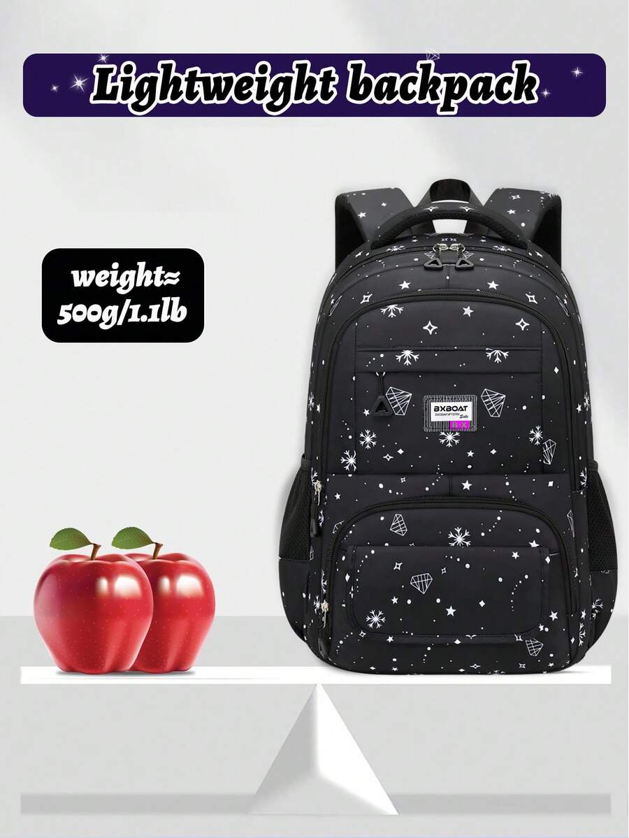 3pcs Girls School Backpack Set With Lunch Bag Pencil Case Outdoor Travel Student Bag Casual Bookbag Suitable For Teenage Girls Random Print