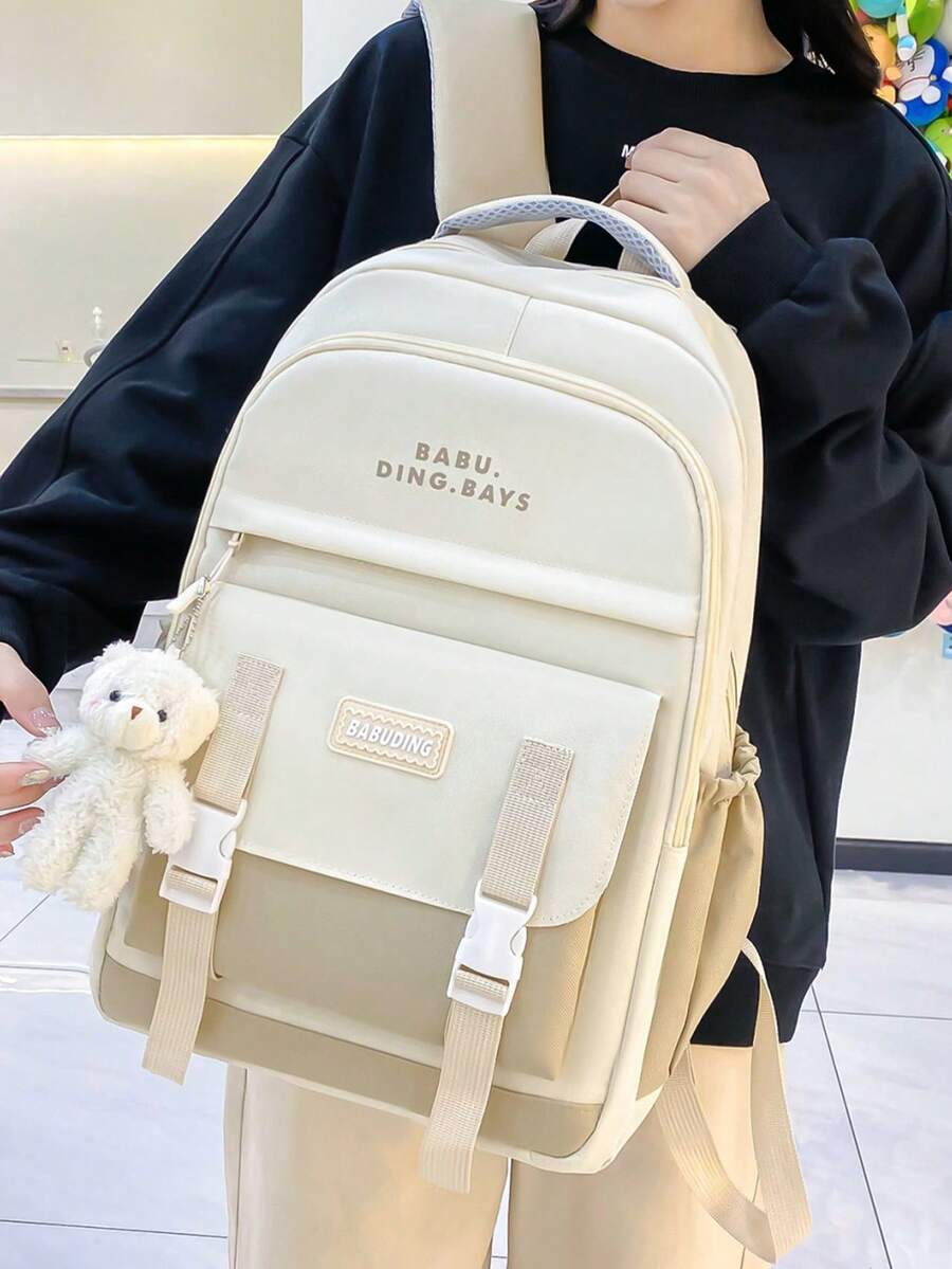 5pcs School Backpack Set With Laptop Compartment Classic Basic Multi Piece Student Bag Handbag Crossbody Coin Purse Pencil Case