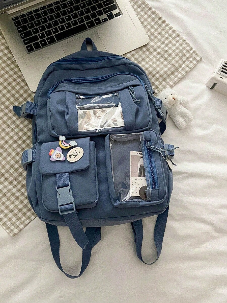 High Capacity Student Backpack With Cute Ins Style Design Practical Casual School Bag For Teen Girls Boys Fashion Daily Use Daypack
