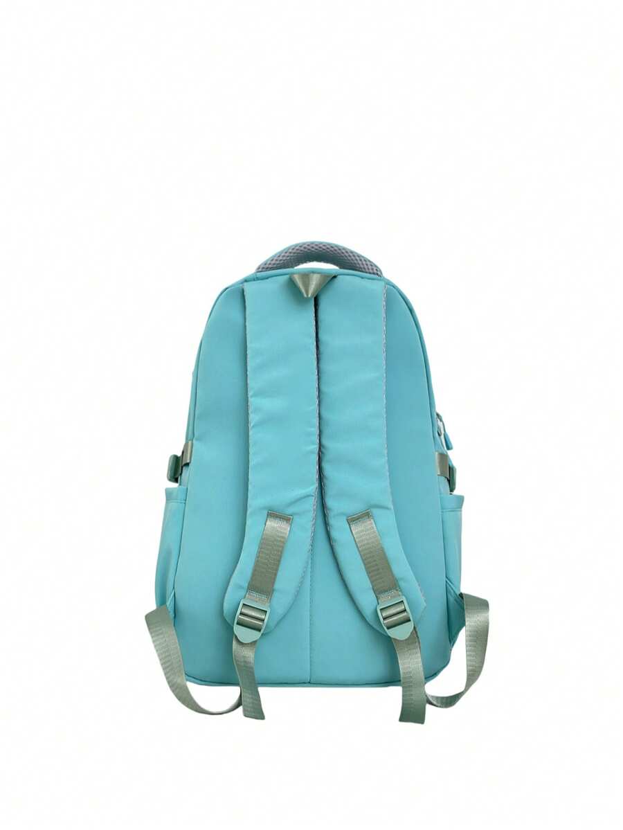 Large Capacity Lightweight Student School Backpack With Accessory Charm Casual Bookbag For Middle High School Boys Girls Daily Use