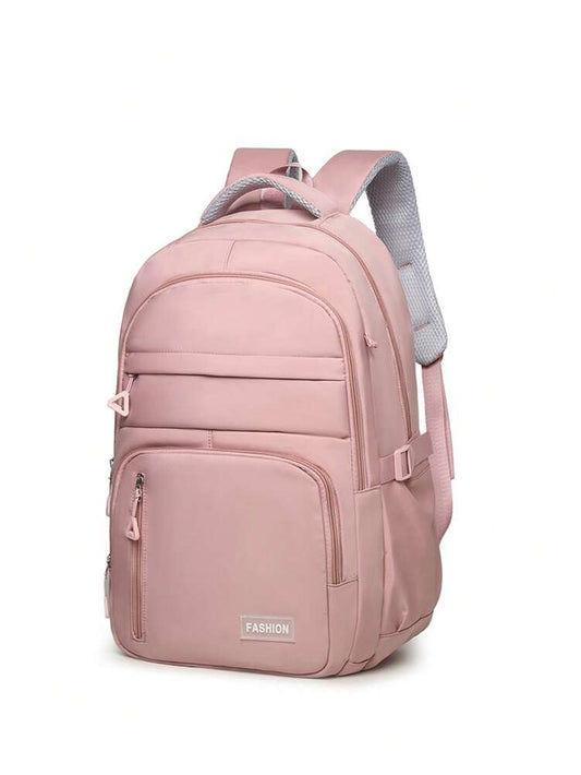 Large Capacity Lightweight Student School Backpack With Accessory Charm Casual Bookbag For Middle High School Boys Girls Daily Use