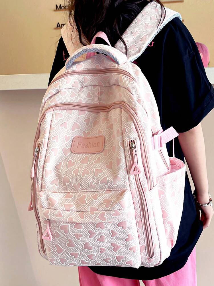Solid Color Large Capacity Campus Backpack Casual Student School Bag Lightweight Simple Travel Daypack For Boys Girls Teen College