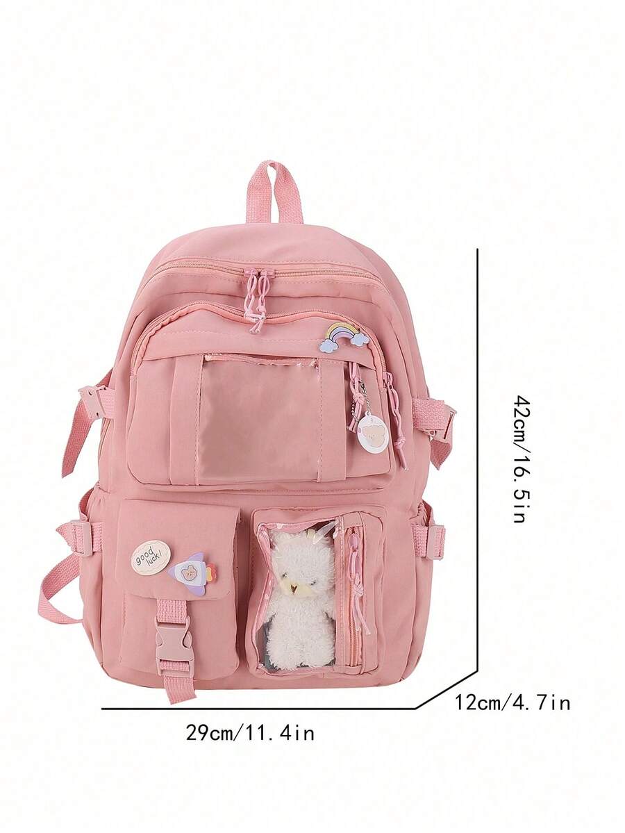 High Capacity Student Backpack With Cute Ins Style Design Practical Casual School Bag For Teen Girls Boys Fashion Daily Use Daypack