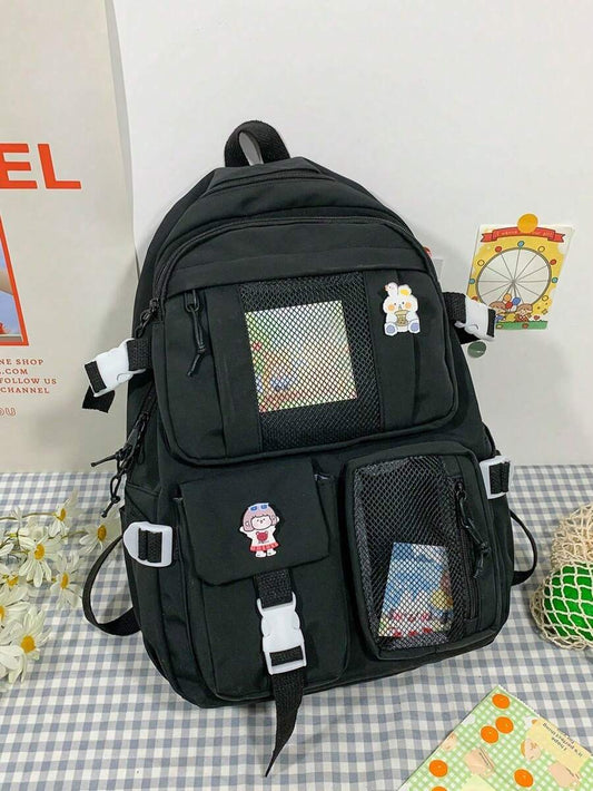 High Capacity Student Backpack With Cute Ins Style Design Practical Casual School Bag For Teen Girls Boys Fashion Daily Use Daypack