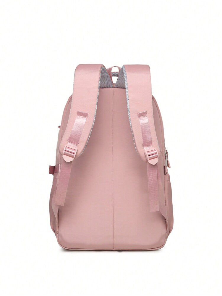 Large Capacity Lightweight Student School Backpack With Accessory Charm Casual Bookbag For Middle High School Boys Girls Daily Use