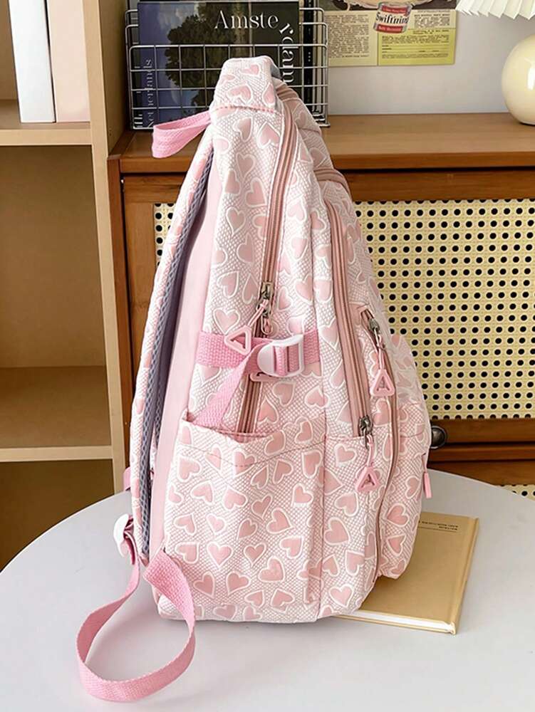Solid Color Large Capacity Campus Backpack Casual Student School Bag Lightweight Simple Travel Daypack For Boys Girls Teen College