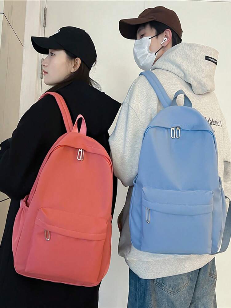 Waterproof School Backpack For Teen Girls Boys Simple Casual Laptop Bag Lightweight College Student Daypack Travel Bookbag Aesthetic