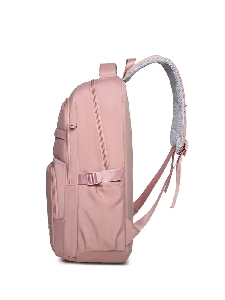 Large Capacity Lightweight Student School Backpack With Accessory Charm Casual Bookbag For Middle High School Boys Girls Daily Use