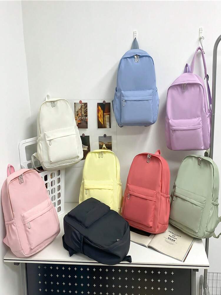 Waterproof School Backpack For Teen Girls Boys Simple Casual Laptop Bag Lightweight College Student Daypack Travel Bookbag Aesthetic
