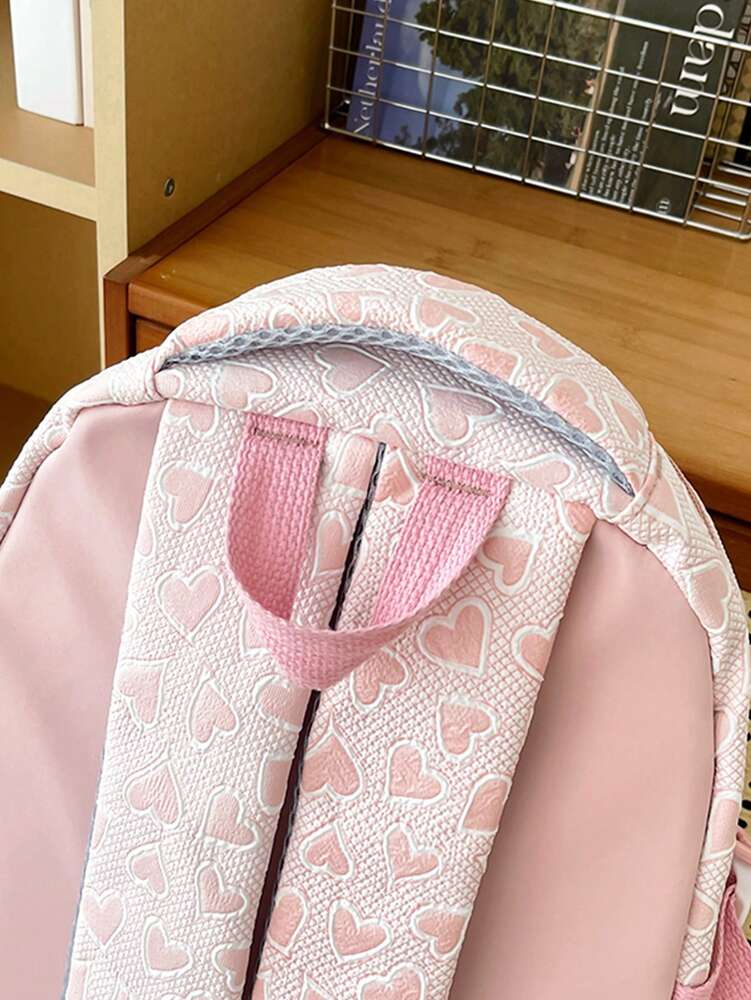 Solid Color Large Capacity Campus Backpack Casual Student School Bag Lightweight Simple Travel Daypack For Boys Girls Teen College