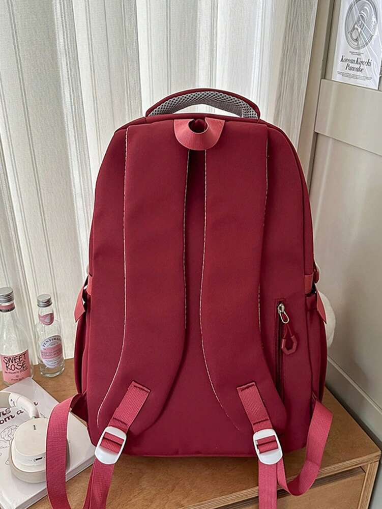 Versatile Large Capacity Nylon Student Backpack Waterproof Outdoor Lightweight Casual School Bag No Pendant College Travel Daypack
