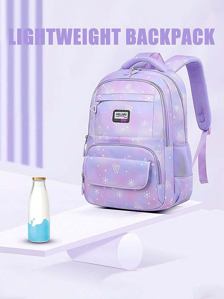 3pcs Girls School Backpack Set With Lunch Bag Pencil Case Outdoor Travel Student Bag Casual Bookbag Suitable For Teenage Girls Random Print