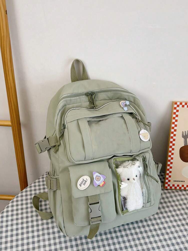 High Capacity Student Backpack With Cute Ins Style Design Practical Casual School Bag For Teen Girls Boys Fashion Daily Use Daypack